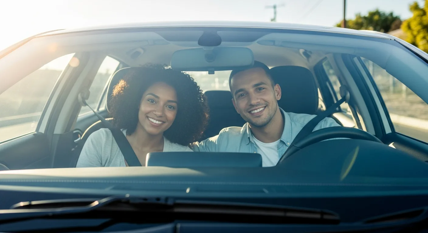 Happy customers enjoying their clean car from Seal Shine Express Car Wash Garden Grove